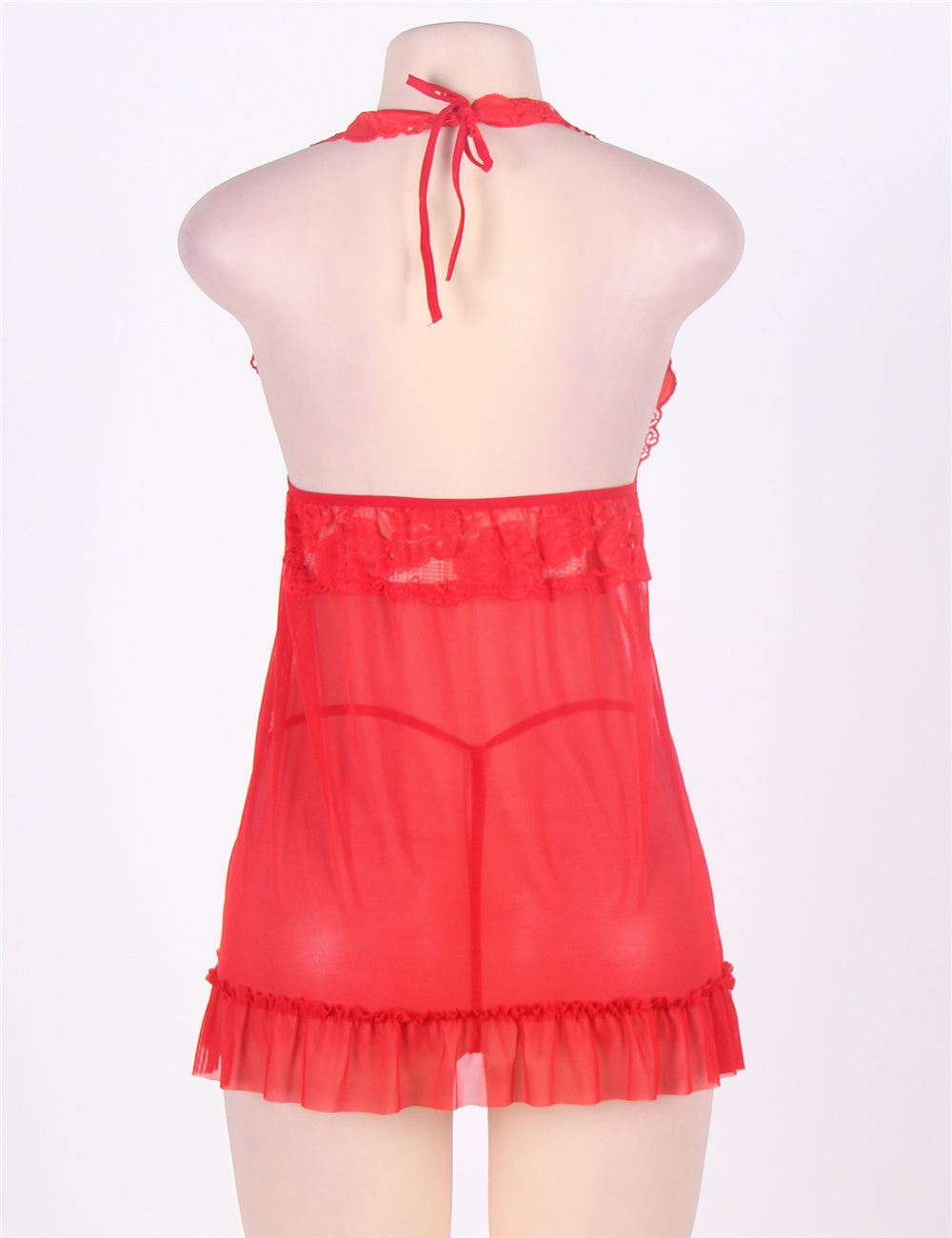 Red Lace Teddy Sexy See-Through Nightwear