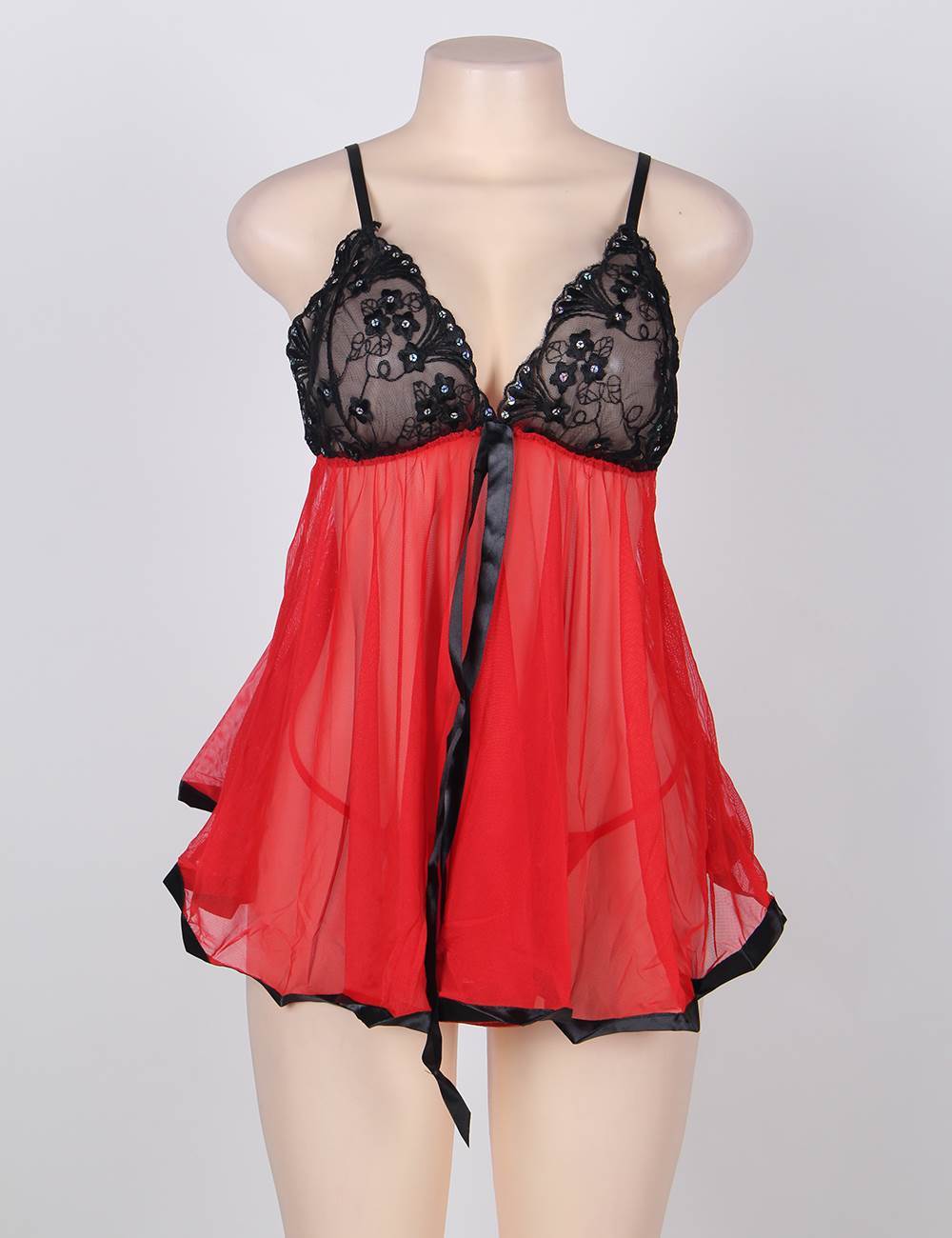 Sexy Nightdress Red See-Through Women Lingerie