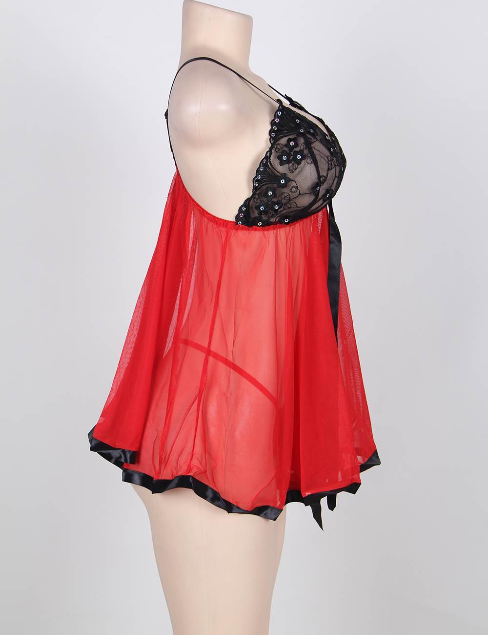 Sexy Nightdress Red See-Through Women Lingerie