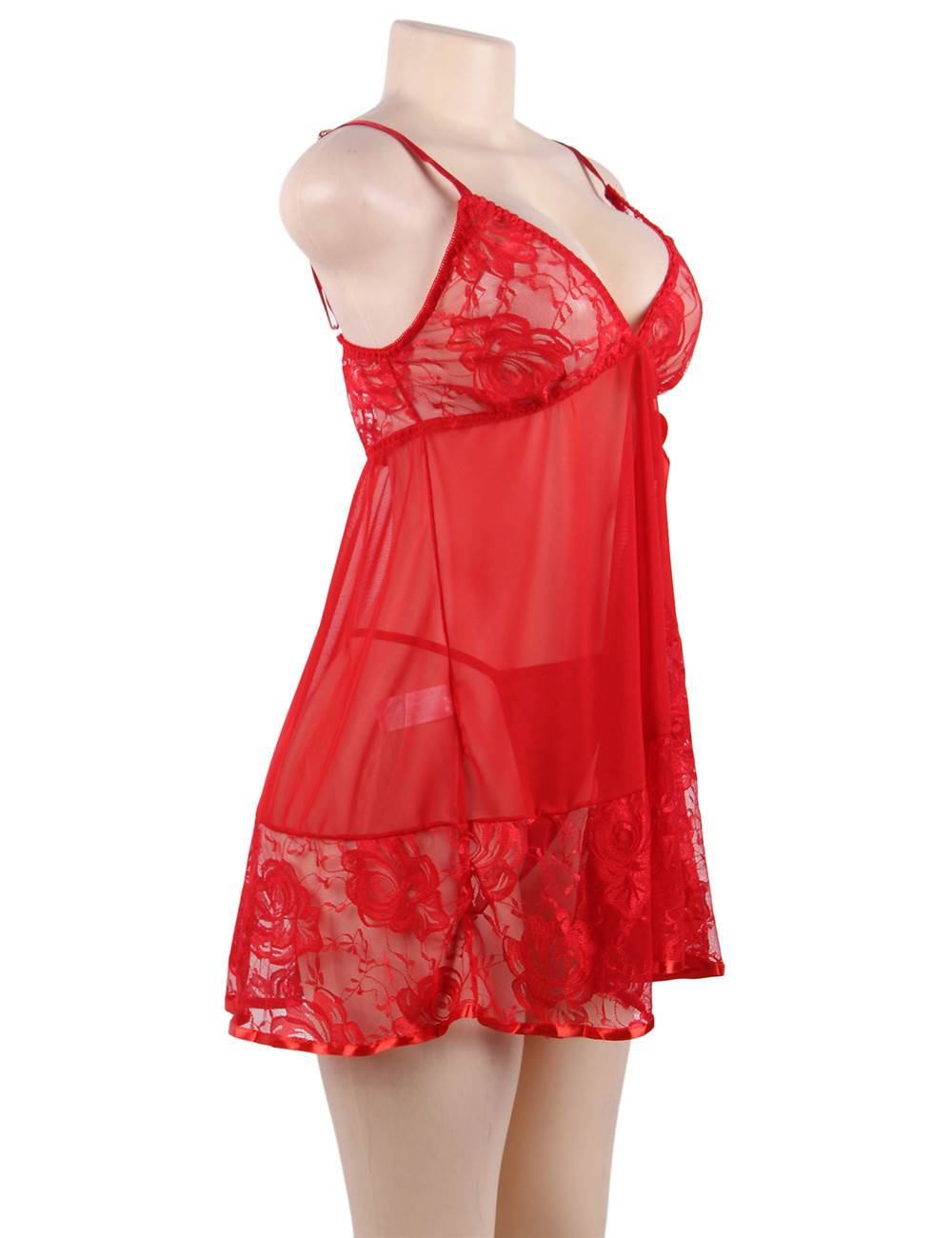 Sexy Red Lace Nightdress Flirty Elegance Nightwear for Women