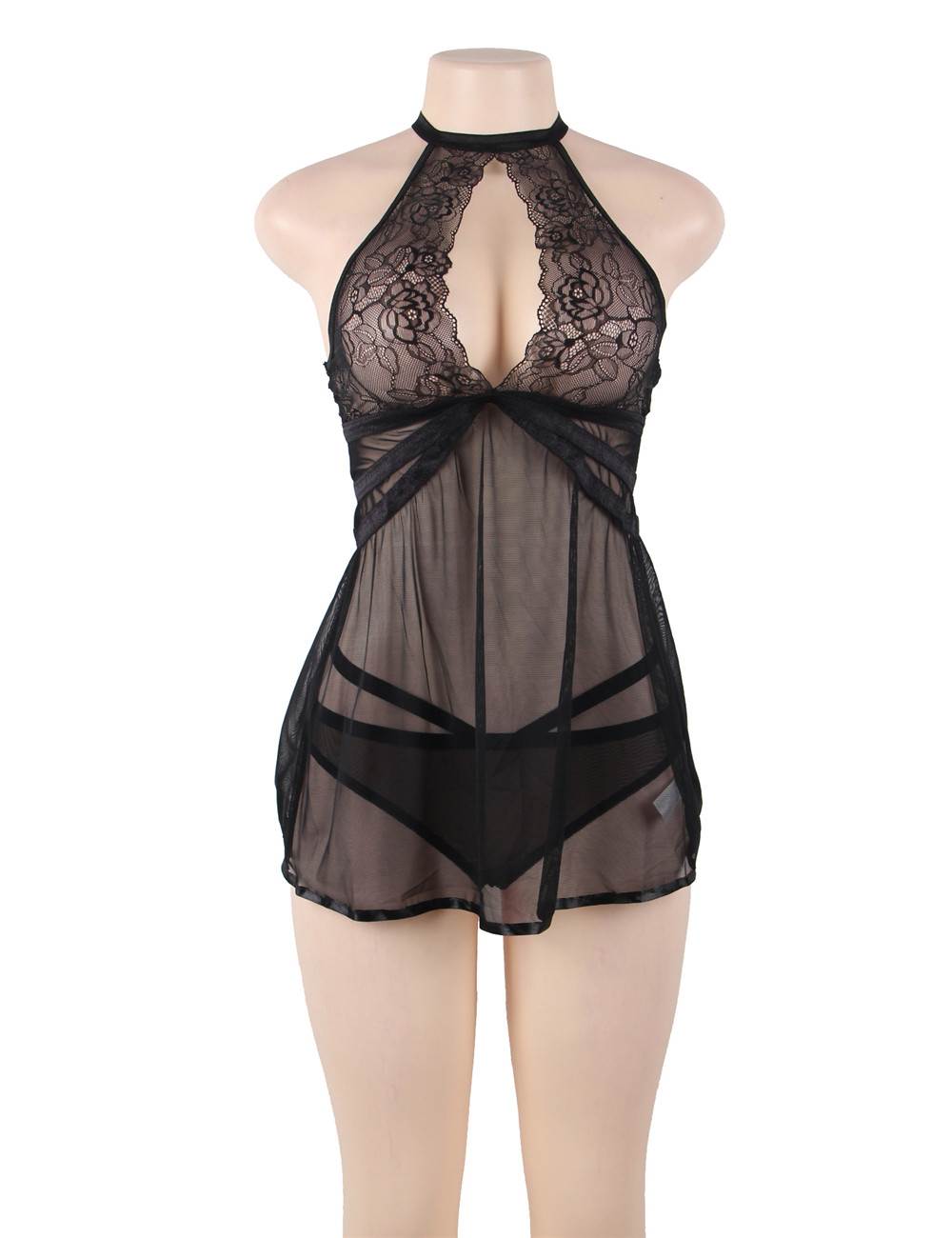 Sheer Babydoll Lingerie Black Elegant See-Through Design