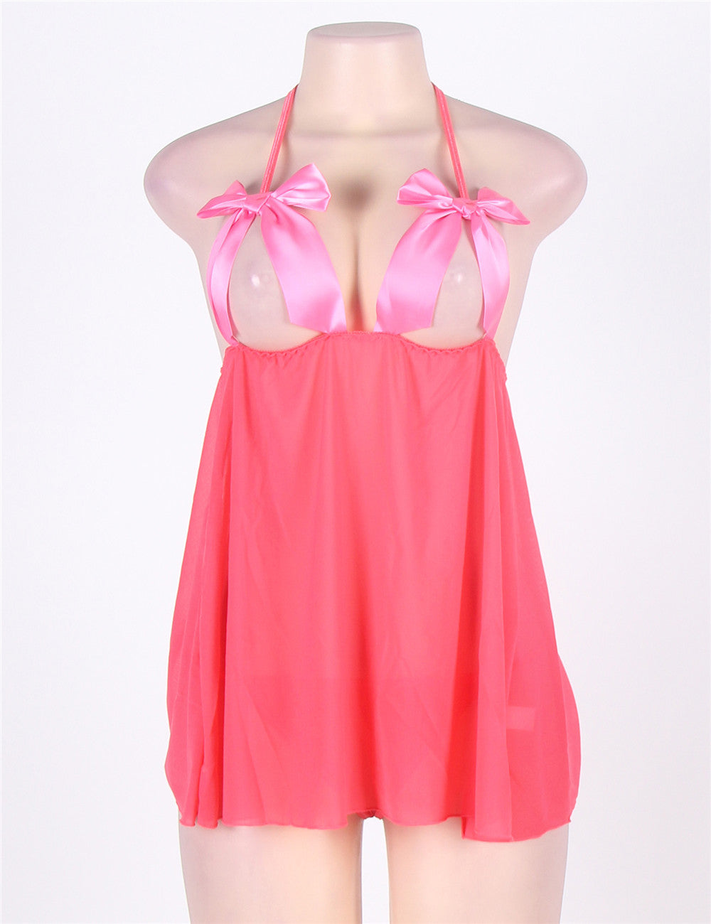 Sheer Babydoll Pink Alluring Nightwear Lingerie