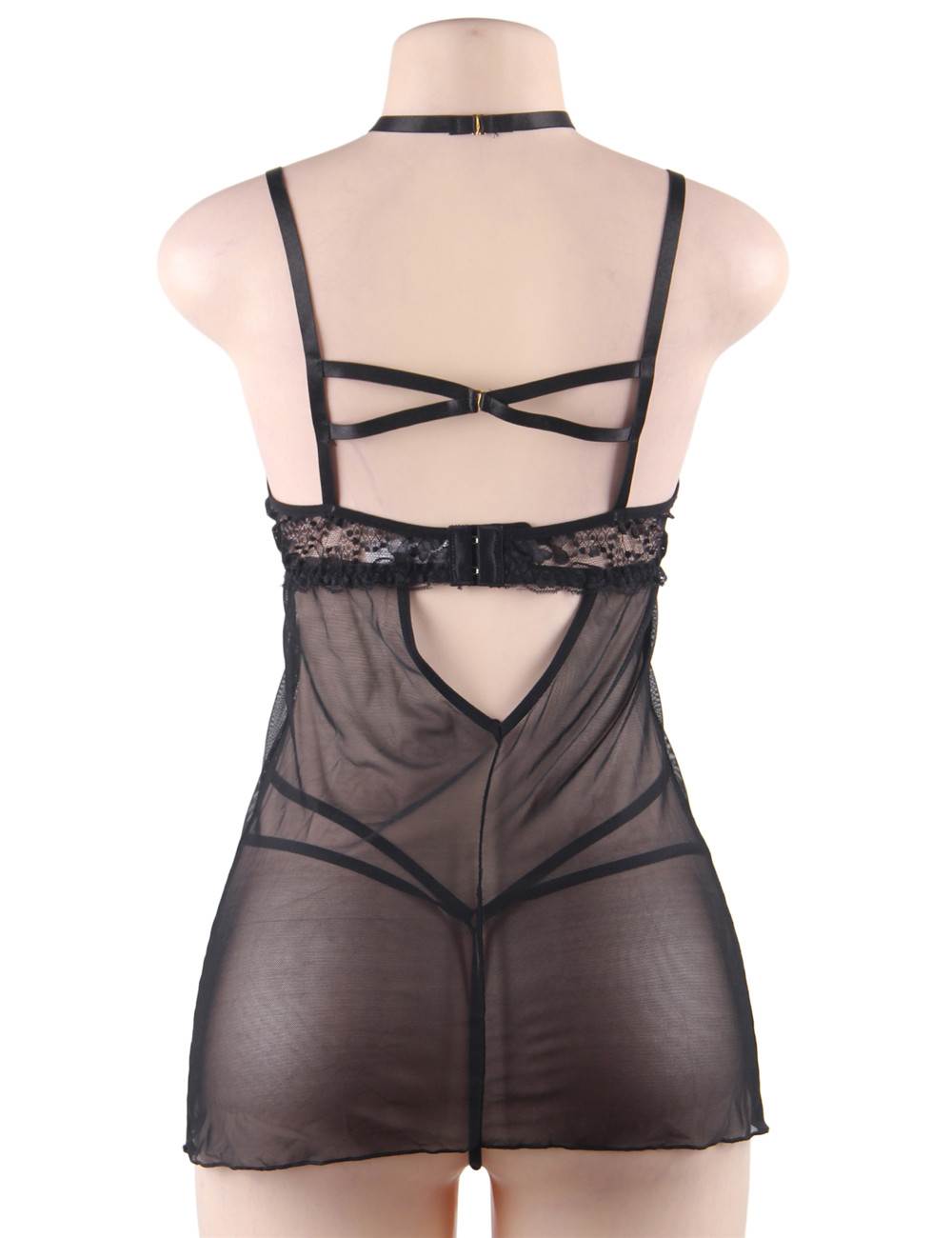 Sheer Black Babydoll Elegant Sexy Nightwear