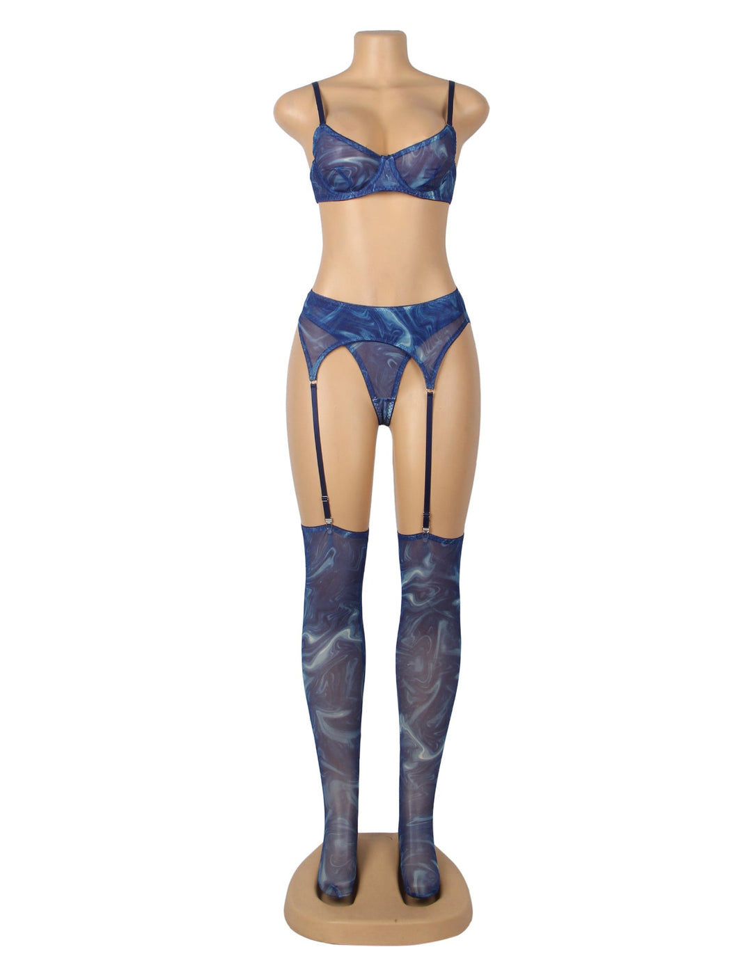 Sheer Blue Lingerie Set Women's Elegant Bra Set