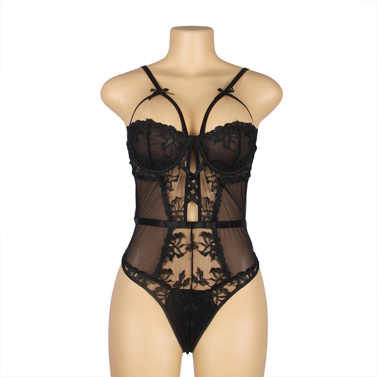 Sheer Mesh Bodysuit Black Sexy Lingerie Design