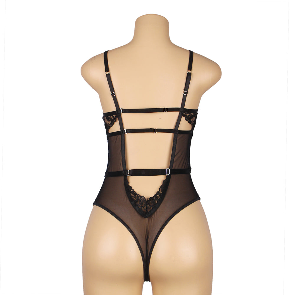 Sheer Mesh Bodysuit Black Sexy Lingerie Design