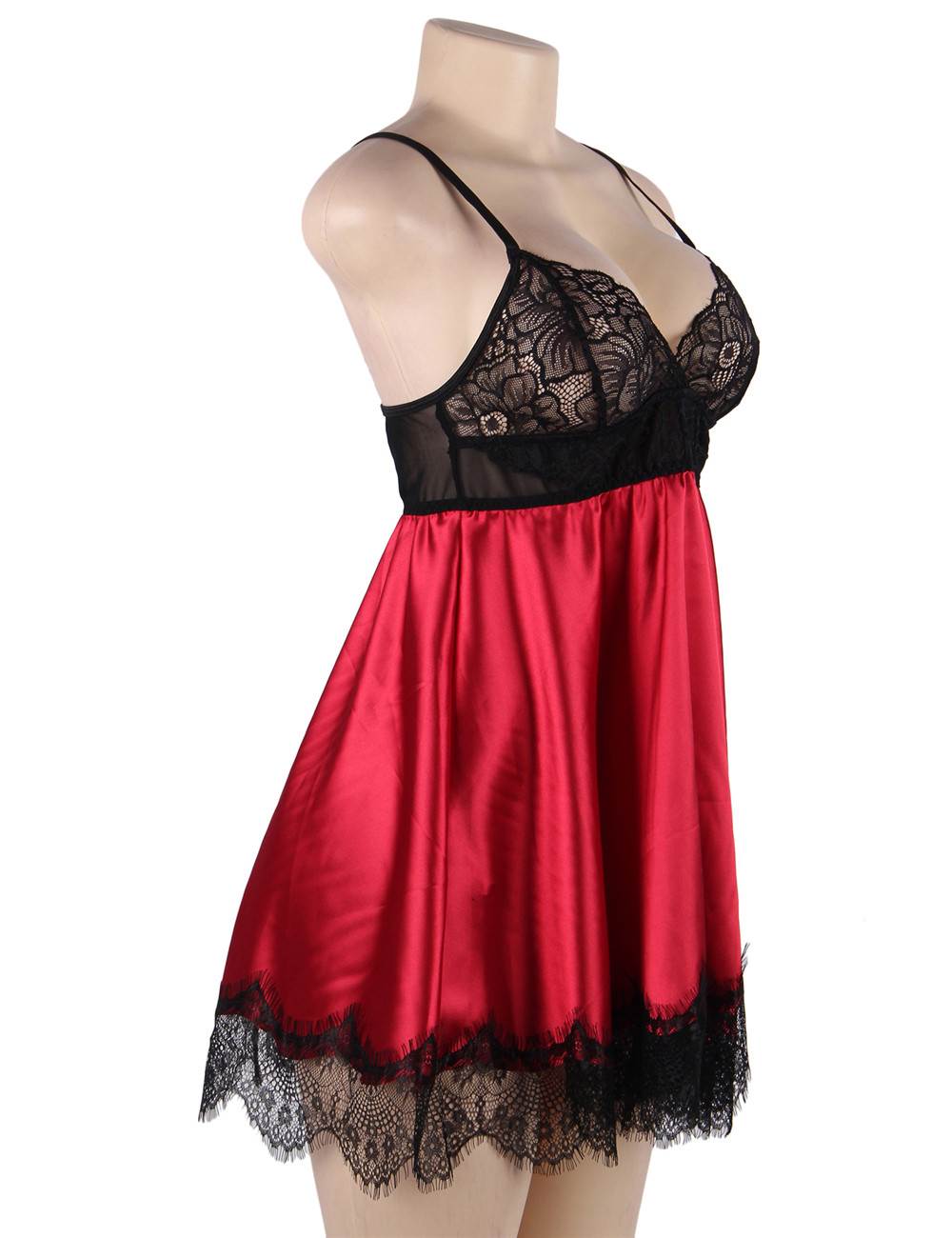 Silk Lace Camisole Red Sexy Nightwear