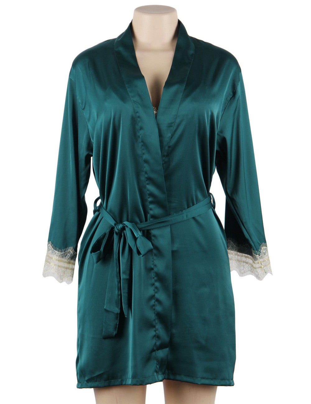 Silk Pajamas Set Green Chic Satin Sexy Design