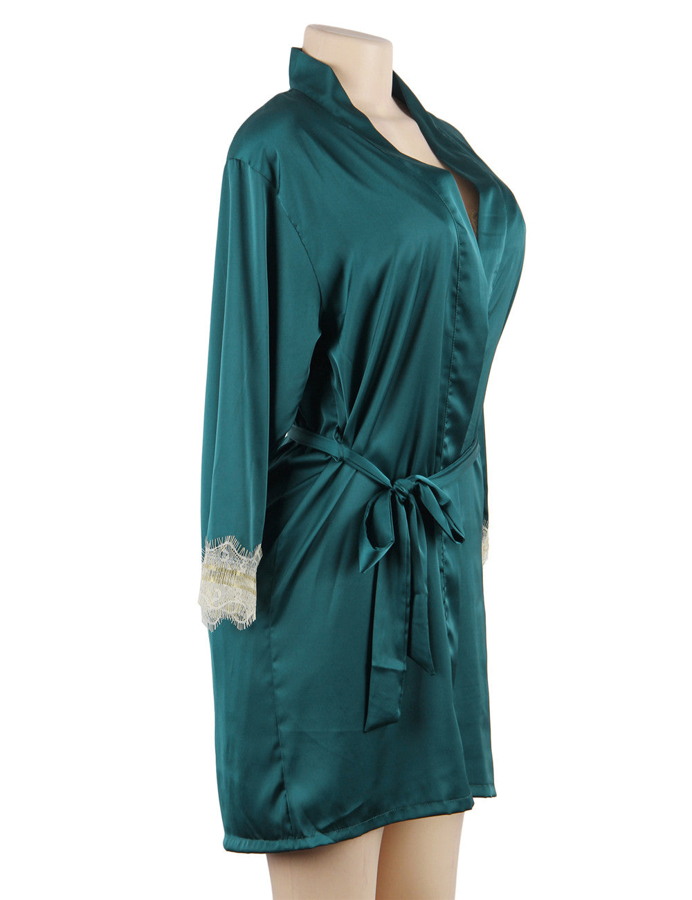 Silk Pajamas Set Green Chic Satin Sexy Design