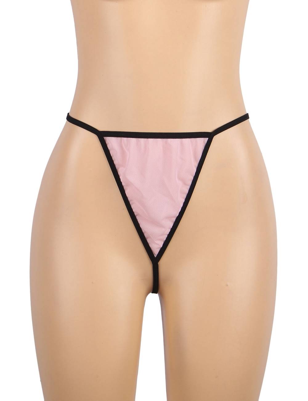 Transparent Lingerie Pink Sheer with Lace Details