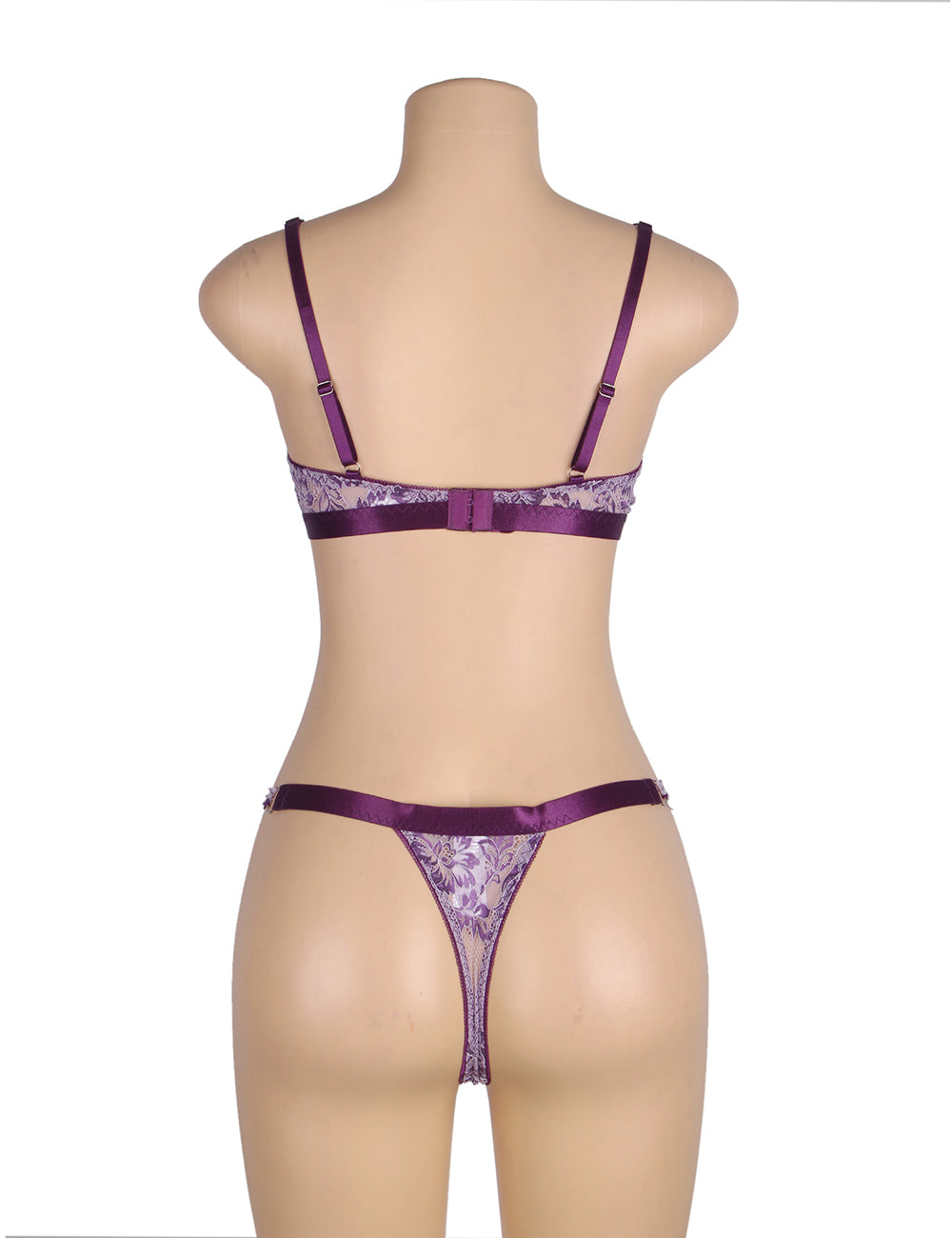 Underwire Bra Set Purple Exquisite Lace Lingerie